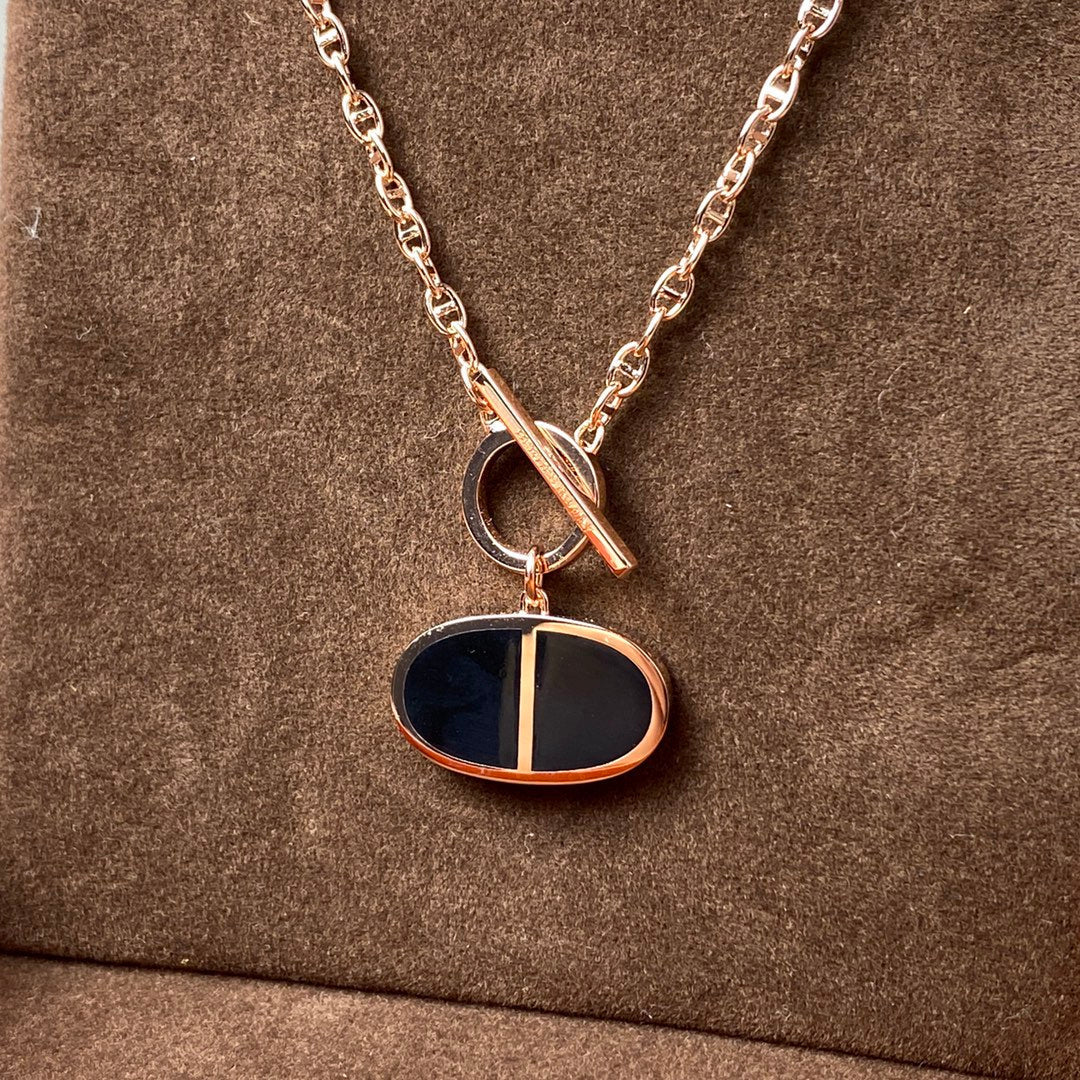 [⭐⭐JeweliWhal]CHAINE VERSO BLACK CERAMIC NECKLACE