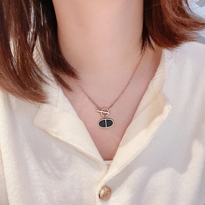 [⭐⭐JeweliWhal]CHAINE VERSO BLACK CERAMIC NECKLACE