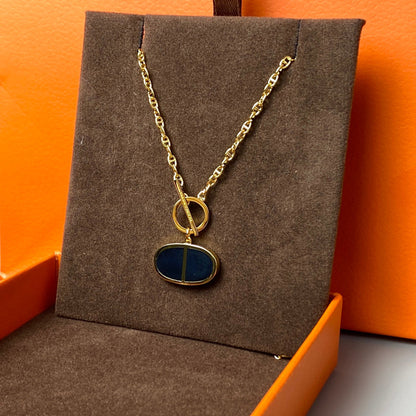 [⭐⭐JeweliWhal]CHAINE VERSO BLACK CERAMIC NECKLACE