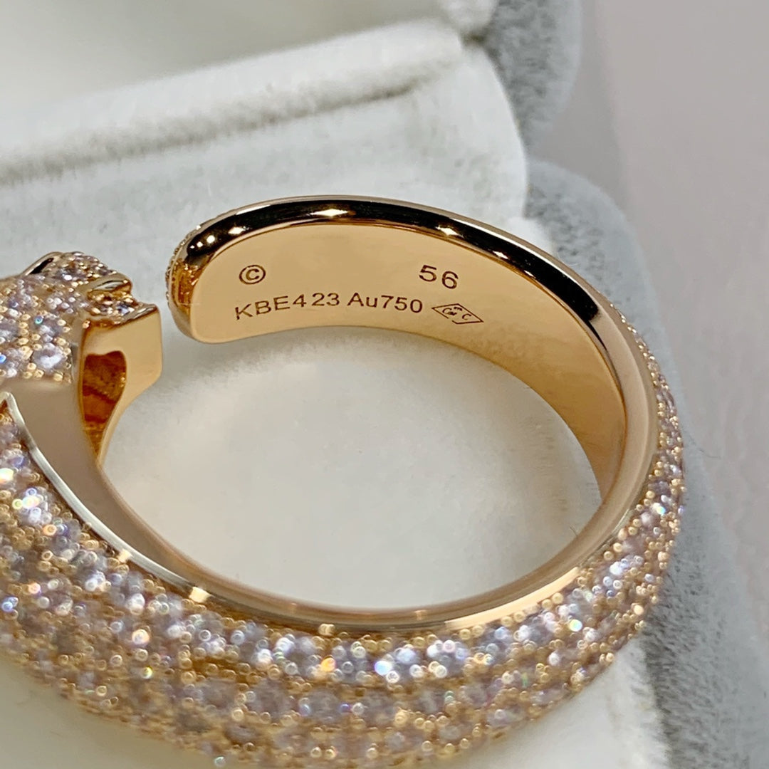 [⭐⭐JeweliWhal]PANTHERE PINK GOLD DIAMOND RING
