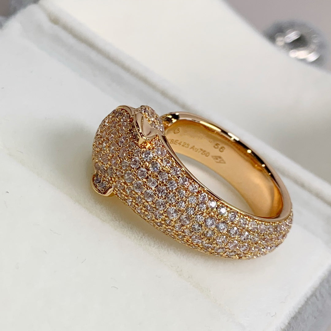 [⭐⭐JeweliWhal]PANTHERE PINK GOLD DIAMOND RING