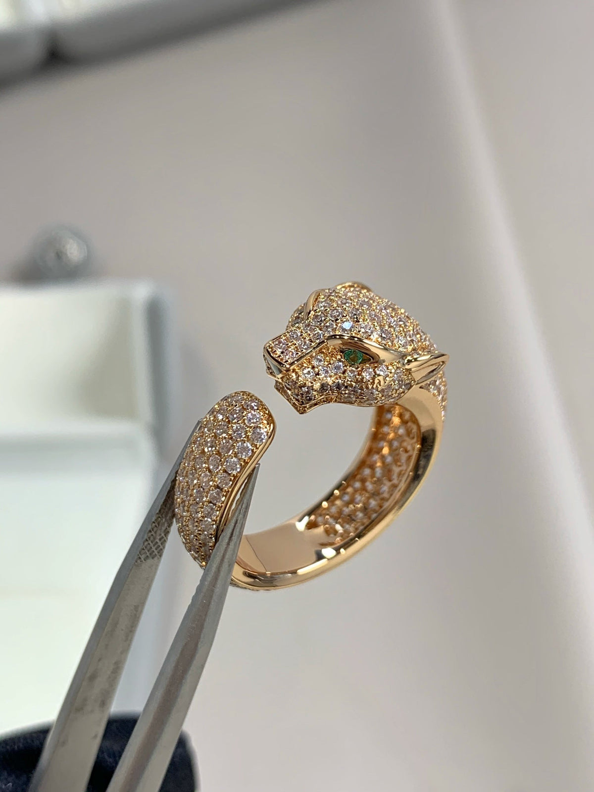 [⭐⭐JeweliWhal]PANTHERE PINK GOLD DIAMOND RING