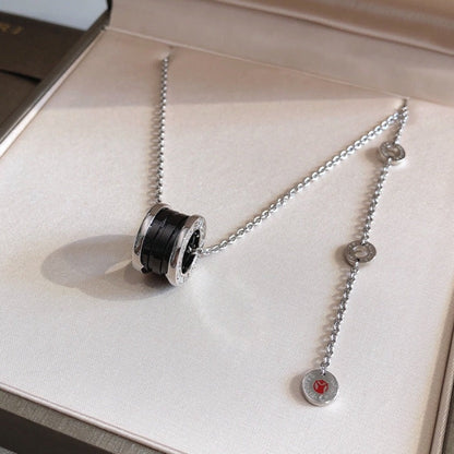 [⭐⭐JeweliWhal]ZERO 1 BLACK CERAMIC SILVER NECKLACE