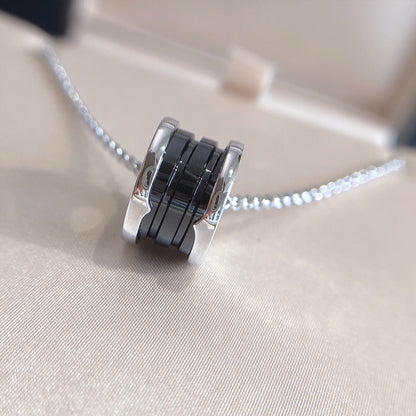 [⭐⭐JeweliWhal]ZERO 1 BLACK CERAMIC SILVER NECKLACE