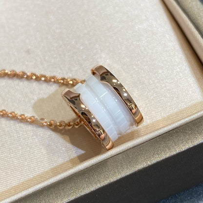 [⭐⭐JeweliWhal]ZERO 1 WHITE CERAMIC PINK GOLD NECKLACE