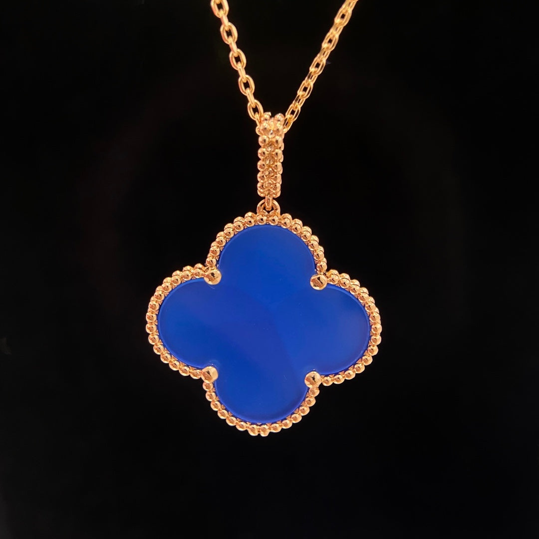 [⭐⭐JeweliWhal]CLOVER 25MM NECKLACE TURQUOISE ROSE GOLD