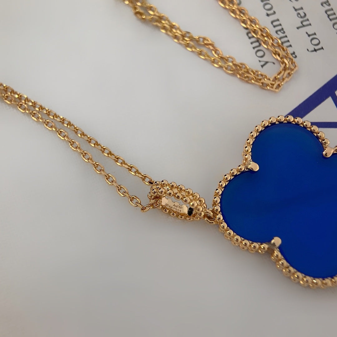 [⭐⭐JeweliWhal]CLOVER 25MM NECKLACE TURQUOISE ROSE GOLD