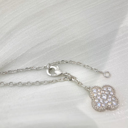 [⭐⭐JeweliWhal]CLOVER 5 MOTIFS SILVER DIAMONDS NECKLACE