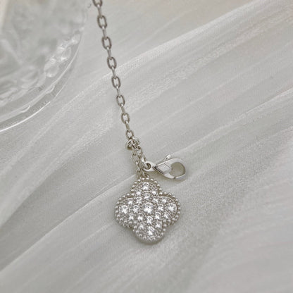 [⭐⭐JeweliWhal]CLOVER 5 MOTIFS SILVER DIAMONDS NECKLACE