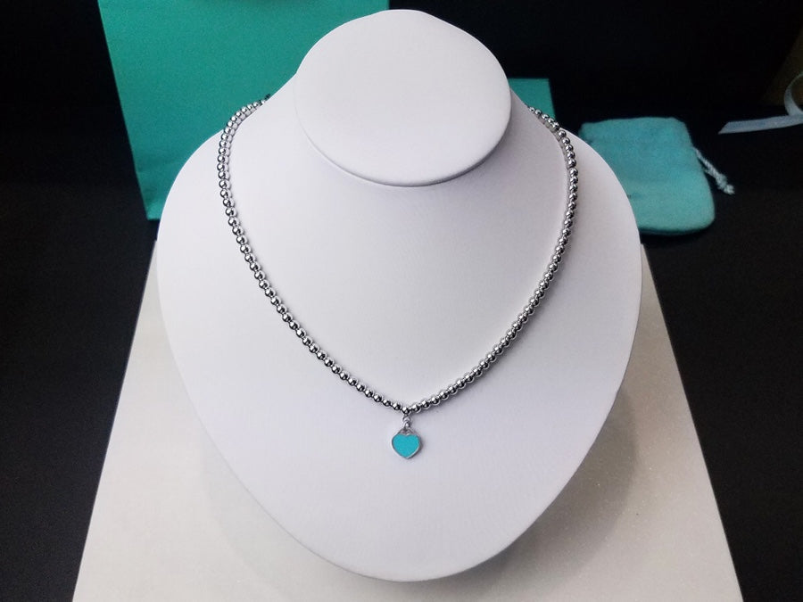 [⭐JeweliWhal]HEART PEDANT SILVER BALL CHAIN NECKLACE