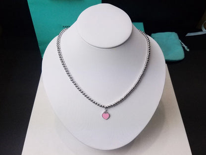 [⭐JeweliWhal]HEART PEDANT SILVER BALL CHAIN NECKLACE