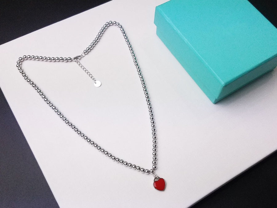 [⭐JeweliWhal]HEART PEDANT SILVER BALL CHAIN NECKLACE