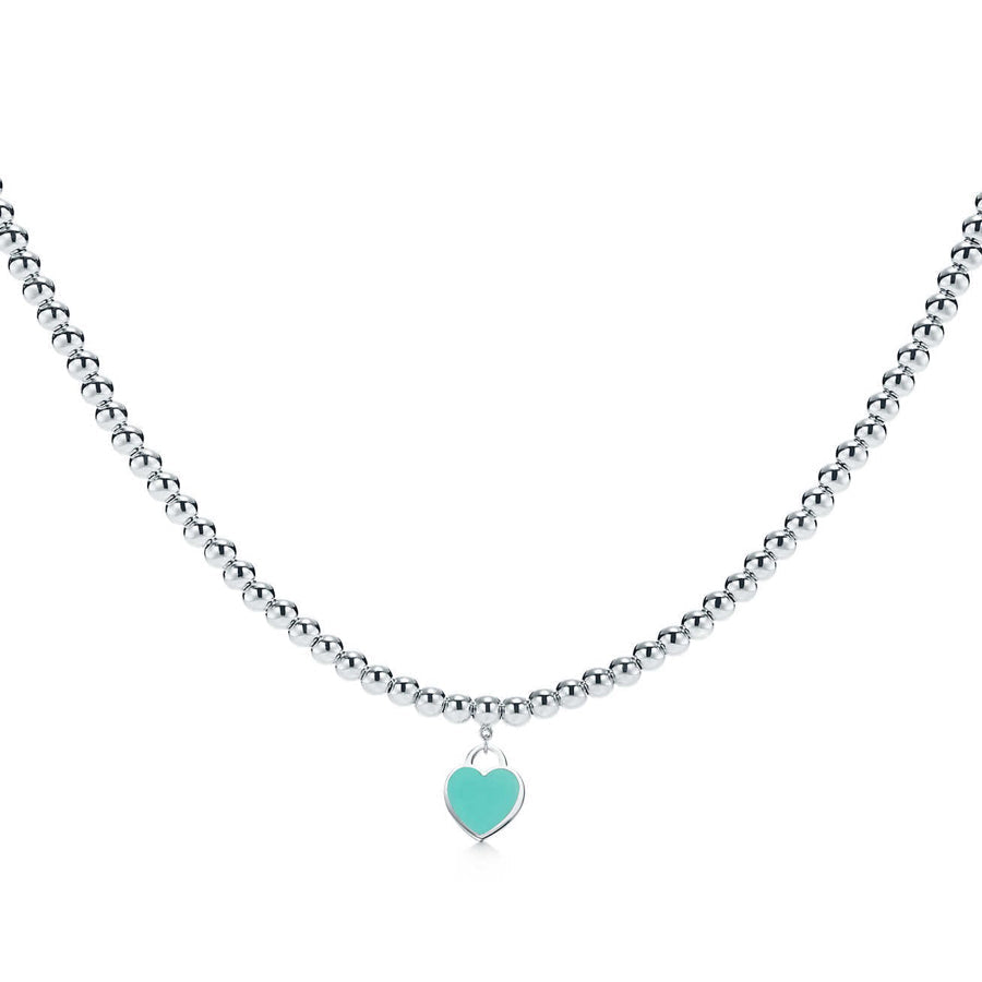 [⭐JeweliWhal]HEART PEDANT SILVER BALL CHAIN NECKLACE