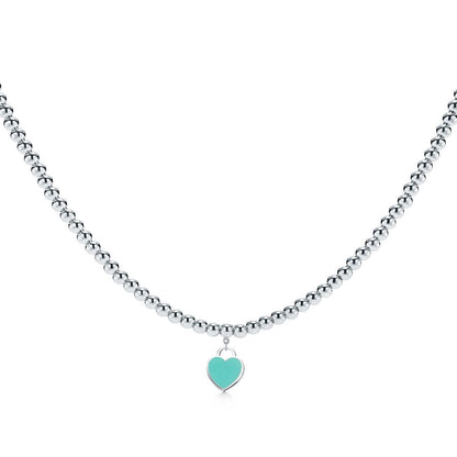 [⭐JeweliWhal]HEART PEDANT SILVER BALL CHAIN NECKLACE