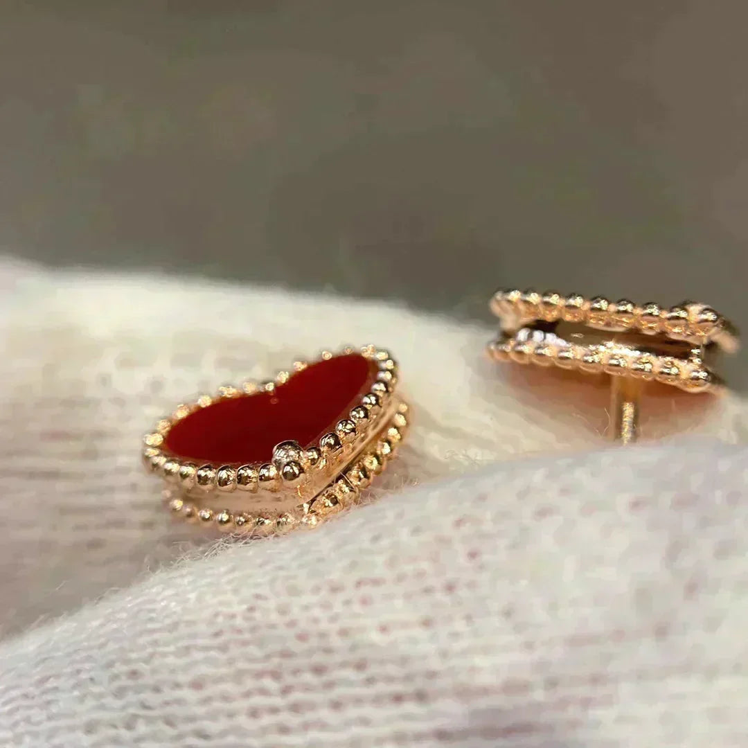 [⭐⭐JeweliWhal]HEART CARNELIAN STUD EARRINGS