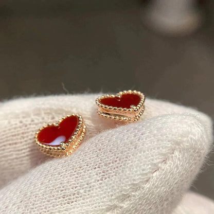 [⭐⭐JeweliWhal]HEART CARNELIAN STUD EARRINGS