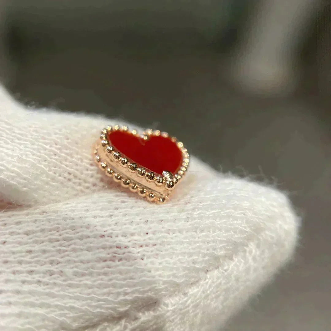 [⭐⭐JeweliWhal]HEART CARNELIAN STUD EARRINGS