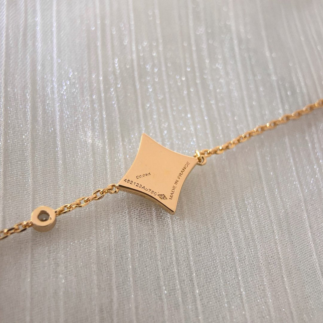 [⭐⭐JeweliWhal]カラースター カーネリアン ピンクゴールド ダイヤモンド ブレスレット