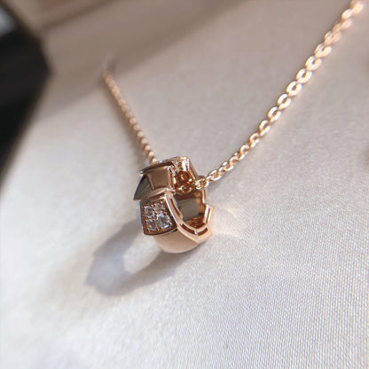[⭐⭐JeweliWhal]SERPENTI PEDANT DIAMOND PINK GOLD NECKLACE