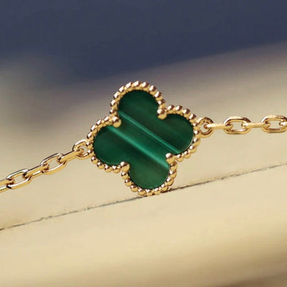 [⭐⭐JeweliWhal]CLOVER 20 MOTIFS MALACHITE DIAMOND NECKLACE
