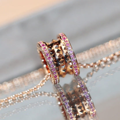 [⭐⭐JeweliWhal]ZERO 1 ROCK PINK GOLD PINK DIAMOND NECKLACE