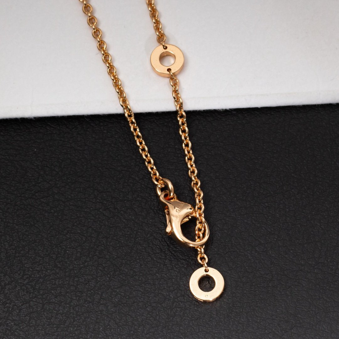 [⭐⭐JeweliWhal]ZERO 1 WHITE CERAMIC PINK GOLD DIAMOND NECKLACE