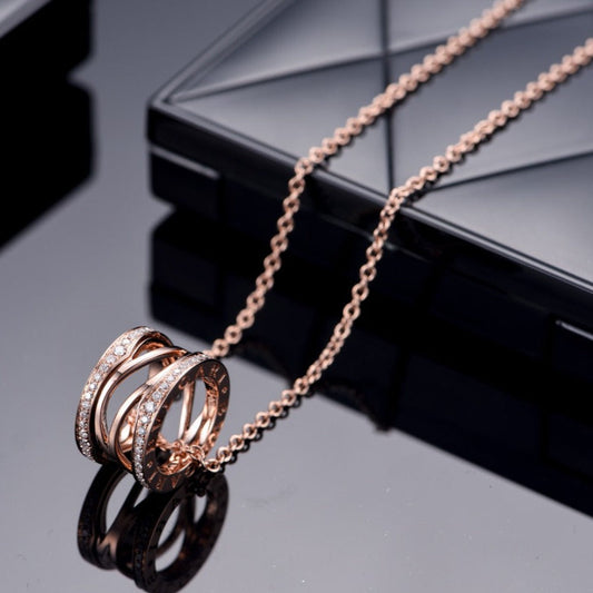 [⭐⭐JeweliWhal]ZERO 1 PINK GOLD DIAMOND OPEN NECKLACE