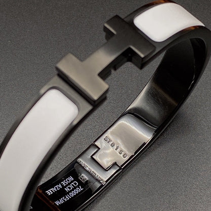 [⭐⭐JeweliWhal]H BRACELET 12MM BLACK WHITE CERAMIC