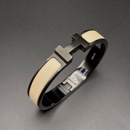 [⭐⭐JeweliWhal]Hブレスレット 12MM ブラック ベージュ セラミック