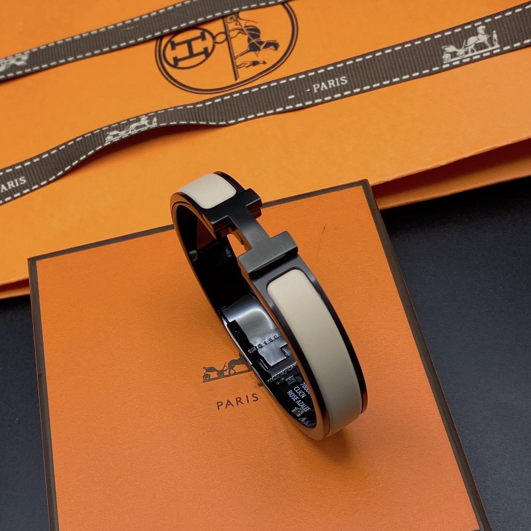 [⭐⭐JeweliWhal]Hブレスレット 12MM ブラック ベージュ セラミック