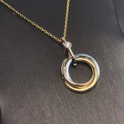 [⭐⭐JeweliWhal]TRINITY SILVER GOLD PINK GOLD NECKLACE
