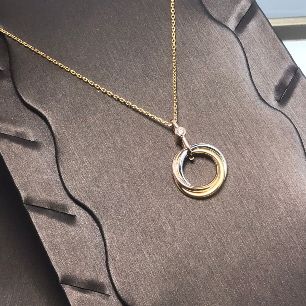 [⭐⭐JeweliWhal]TRINITY SILVER GOLD PINK GOLD NECKLACE
