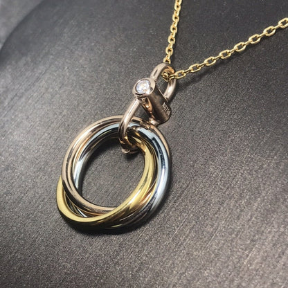 [⭐⭐JeweliWhal]TRINITY SILVER GOLD PINK GOLD NECKLACE
