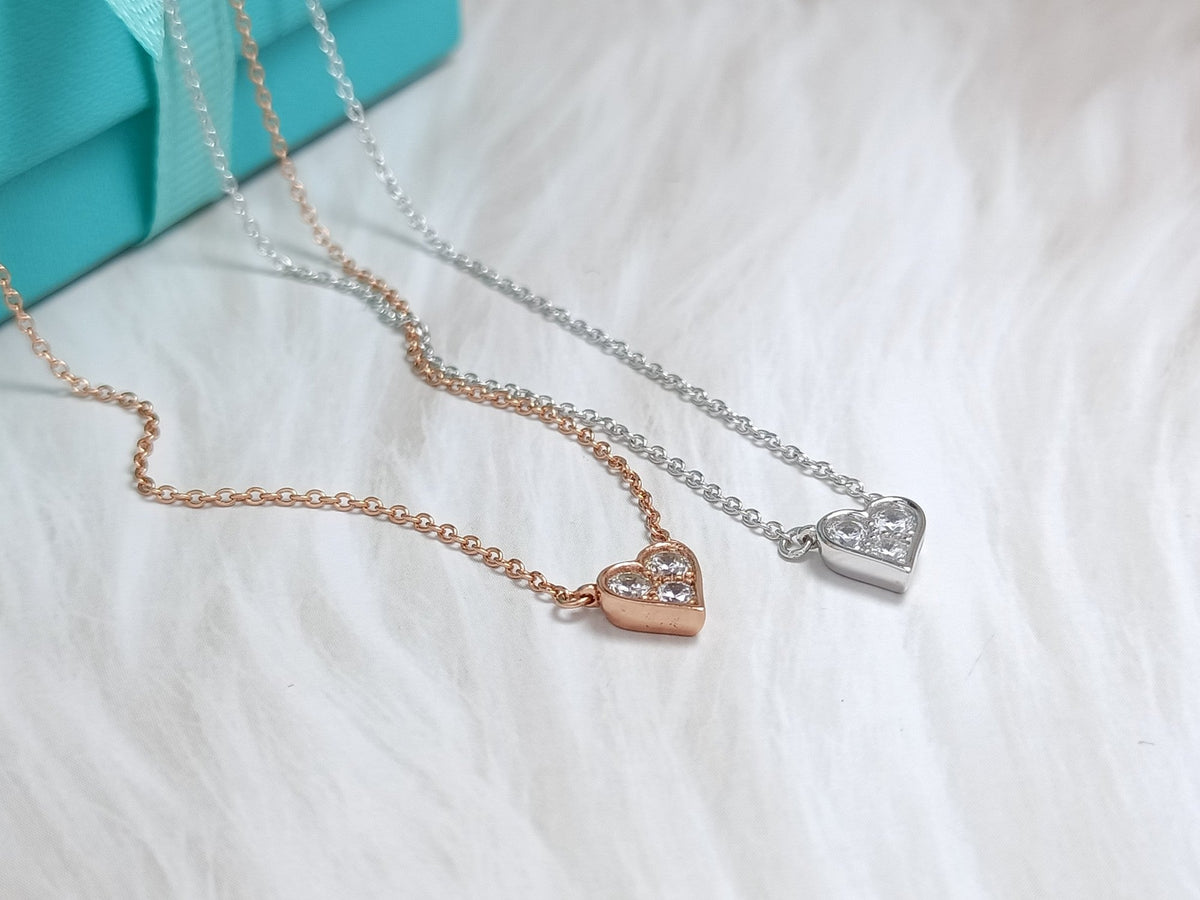 [⭐JeweliWhal]HEART 3 DIAMONDS PEDANT NECKLACE