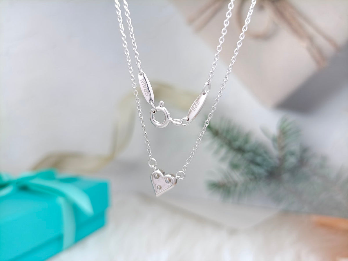 [⭐JeweliWhal]HEART 3 DIAMONDS PEDANT NECKLACE
