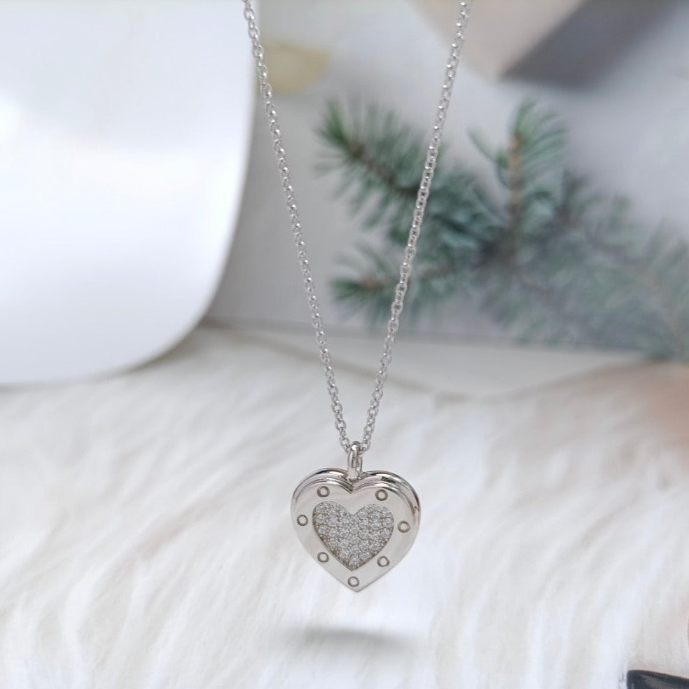 [⭐JeweliWhal]HEART DIAMONDS PEDANT NECKLACE