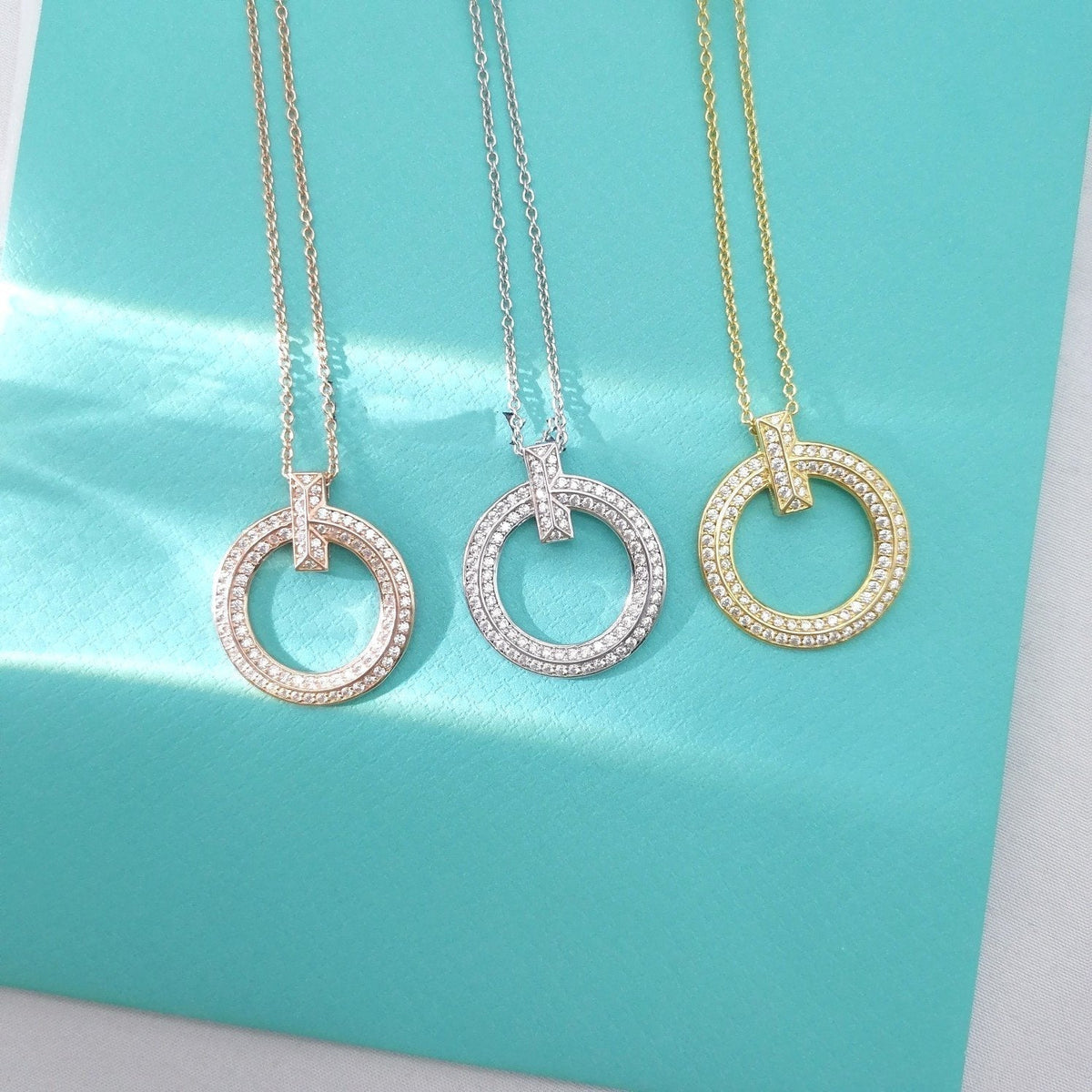 [⭐JeweliWhal]T WIRE PEDANT DIAMOND NECKLACE