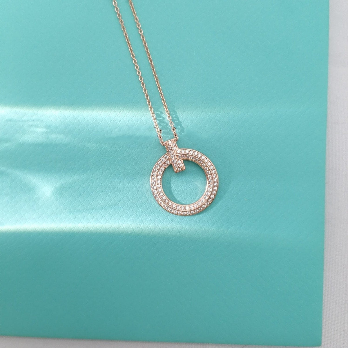[⭐JeweliWhal]T WIRE PEDANT DIAMOND NECKLACE