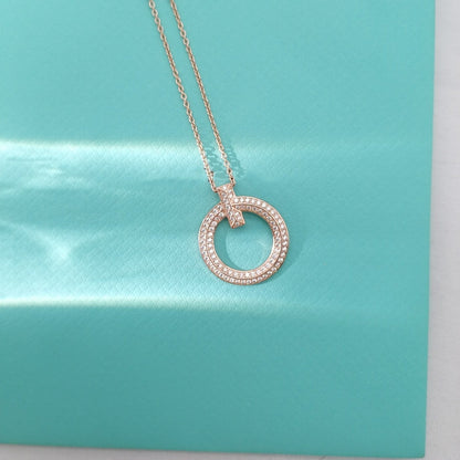 [⭐JeweliWhal]T WIRE PEDANT DIAMOND NECKLACE