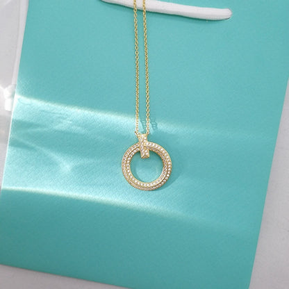 [⭐JeweliWhal]T WIRE PEDANT DIAMOND NECKLACE