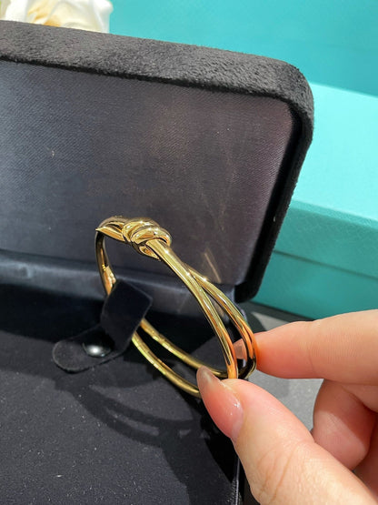 [⭐JeweliWhal]KNOT DOUBLE ROW GOLD BRACELET