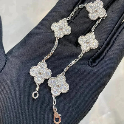 [⭐⭐JeweliWhal] CLOVER 5 MOTIF FULL DIAMOND BRACELET COLLECTION