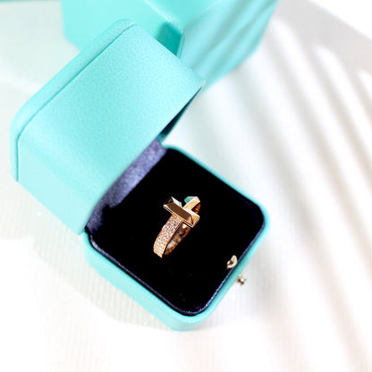 [⭐JeweliWhal]T1 NARROW DIAMOND PINK GOLD RING