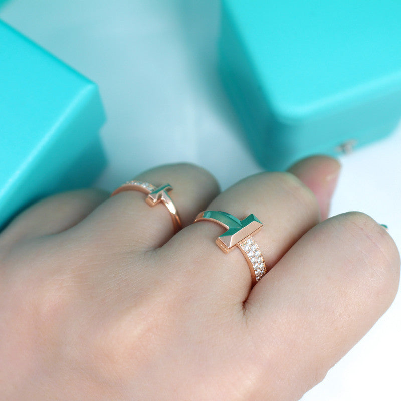 [⭐JeweliWhal]T1 NARROW DIAMOND PINK GOLD RING