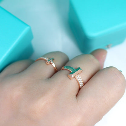 [⭐JeweliWhal]T1 NARROW DIAMOND PINK GOLD RING