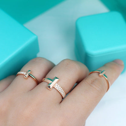 [⭐JeweliWhal]T1 NARROW DIAMOND PINK GOLD RING