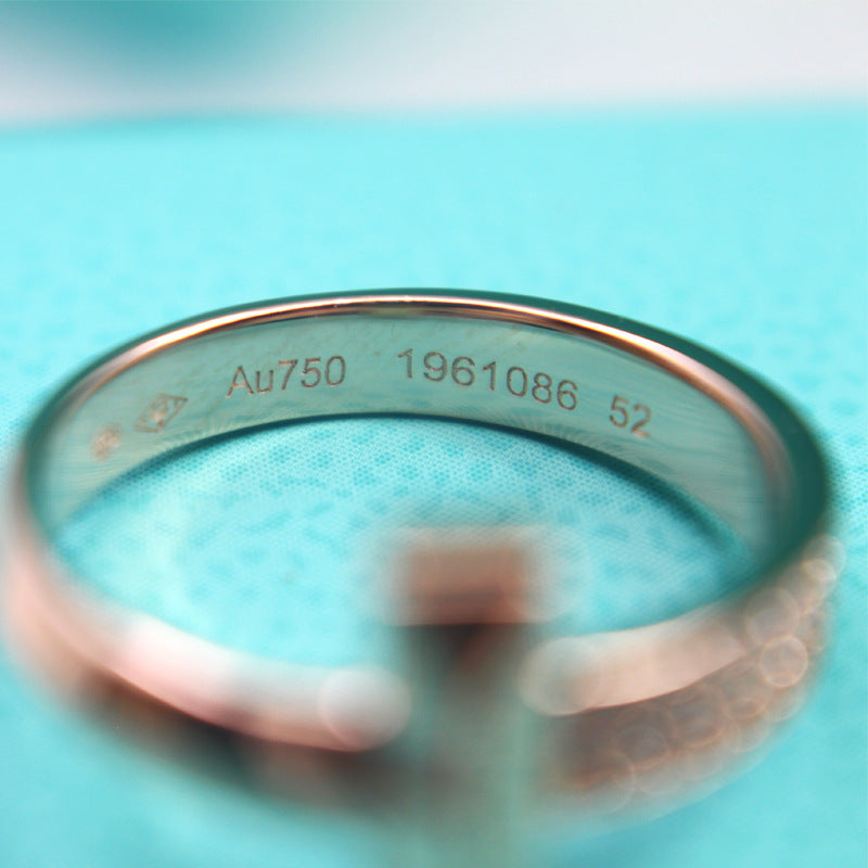 [⭐JeweliWhal]T1 NARROW DIAMOND PINK GOLD RING