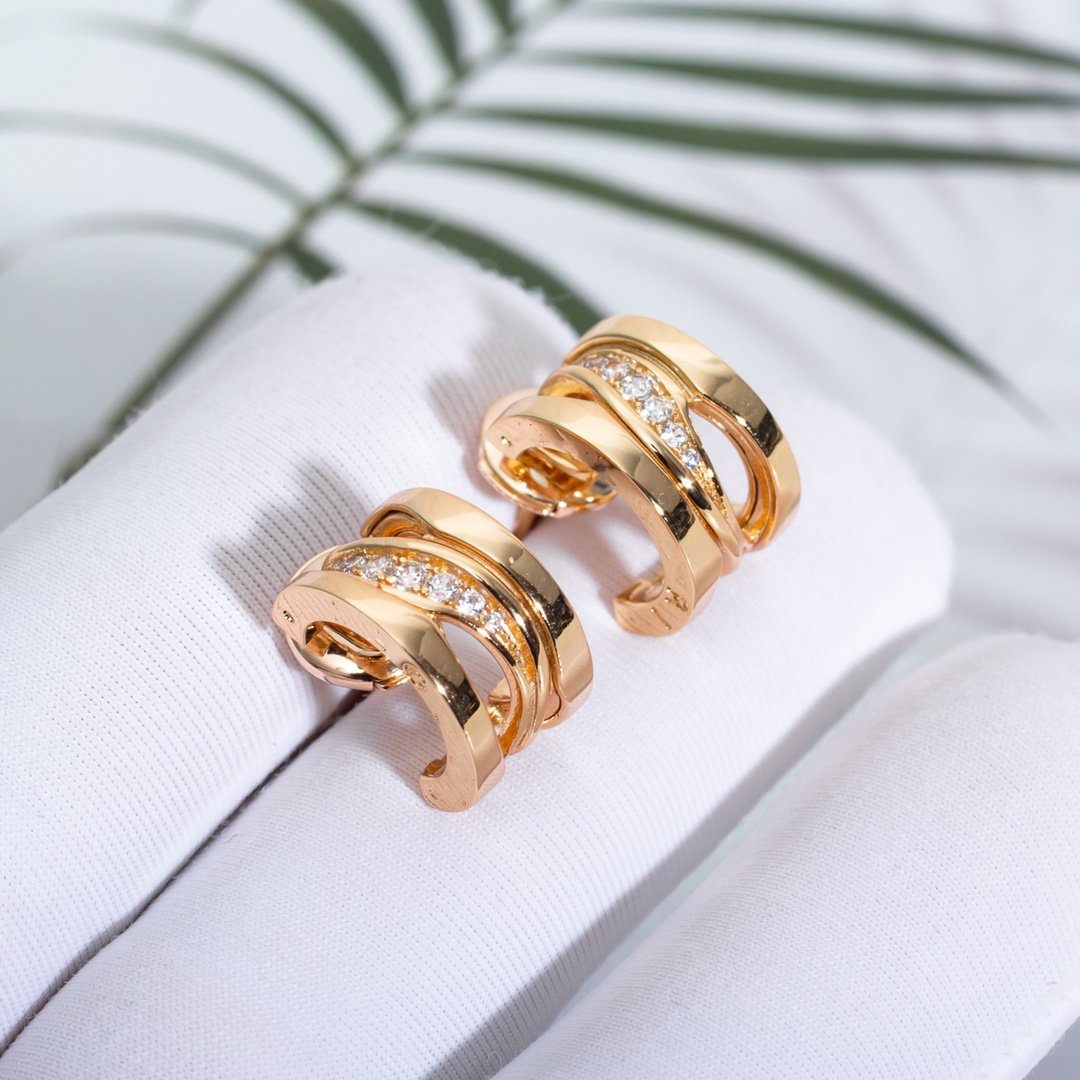 [⭐⭐JeweliWhal]ZERO 1 PINK GOLD DIAMONDS EARRINGS