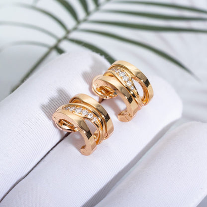 [⭐⭐JeweliWhal]ZERO 1 PINK GOLD DIAMONDS EARRINGS