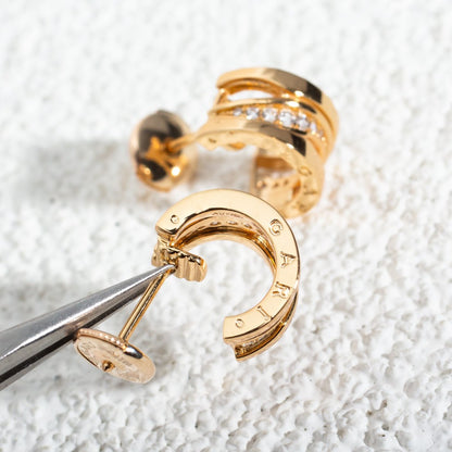 [⭐⭐JeweliWhal]ZERO 1 PINK GOLD DIAMONDS EARRINGS